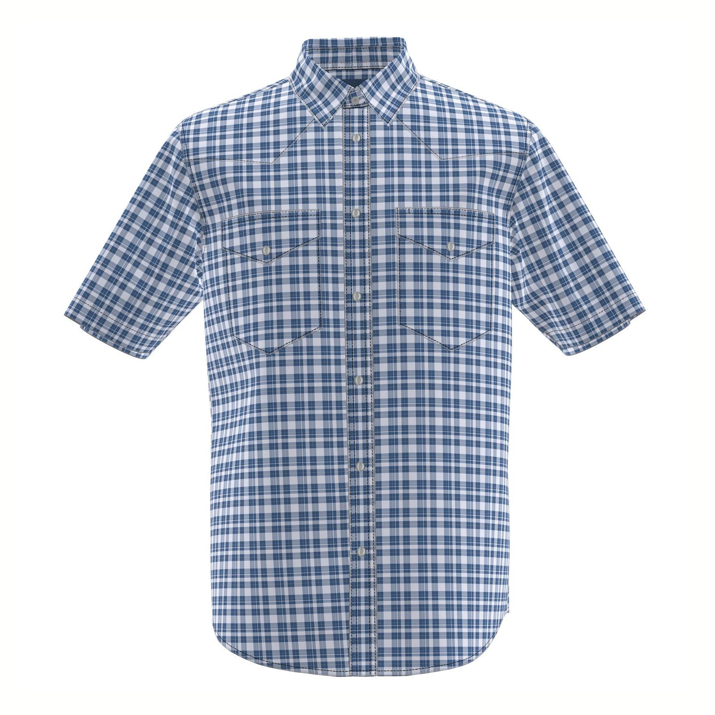 Wrangler Wrinkle Resist- Short Sleeve- Classic Fit- Blue