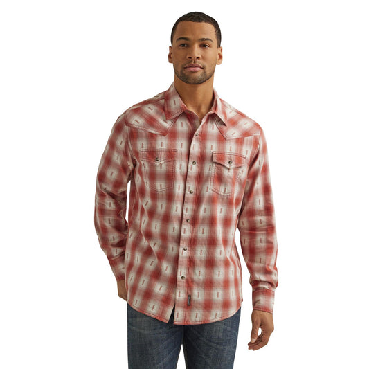 Wrangler Retro® Premium Long Sleeve Shirt - Modern Fit - Mens - Red