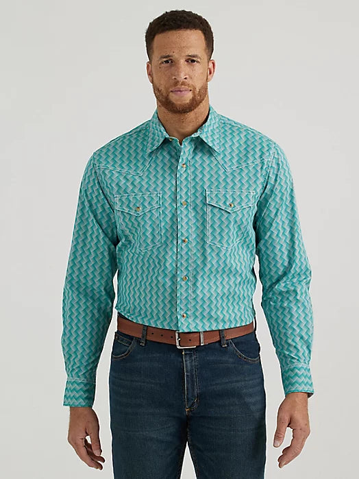 Wrangler® 20X® Competition Advanced Comfort Long Sleeve Shirt - Classic Fit - Green