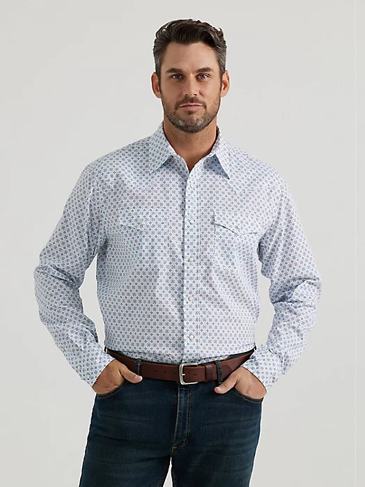 Men's Wrangler 20X® Advanced Comfort Western Snap Shirt - BLUE VIBES