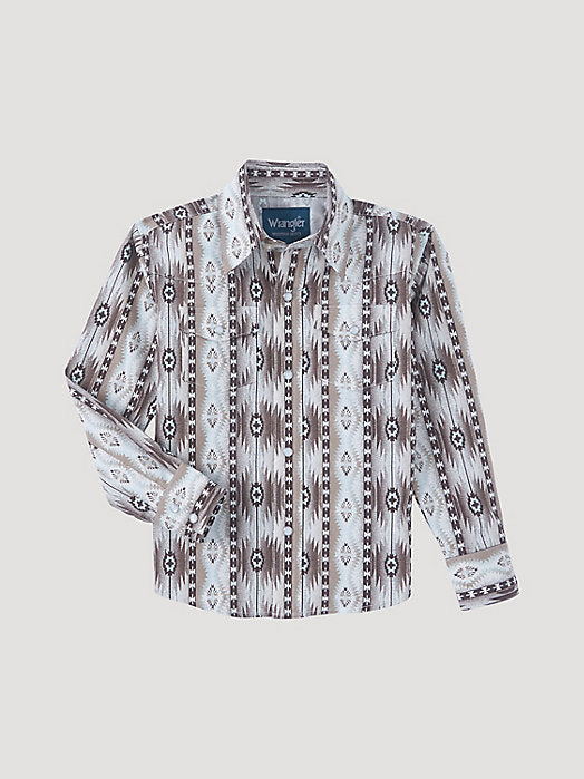 Boy's CHECOTAH Snap Front Western Shirt - PALE SAND