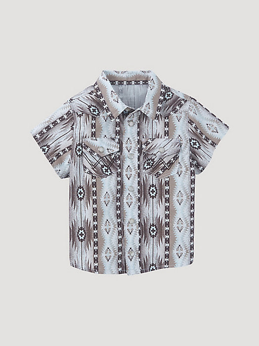 Boy's CHECOTAH Snap Front Western Shirt - PALE SAND