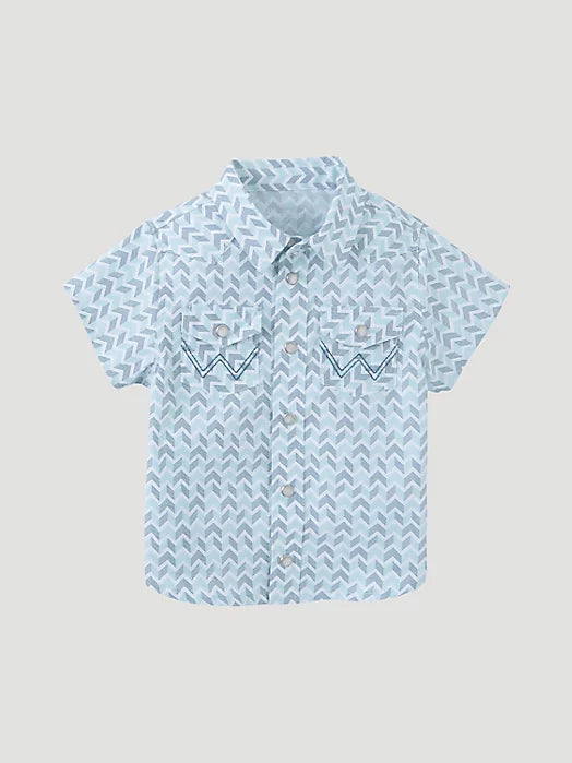 Baby/Toddler Short Sleeve Western Snap Shirt -MINT GREEN