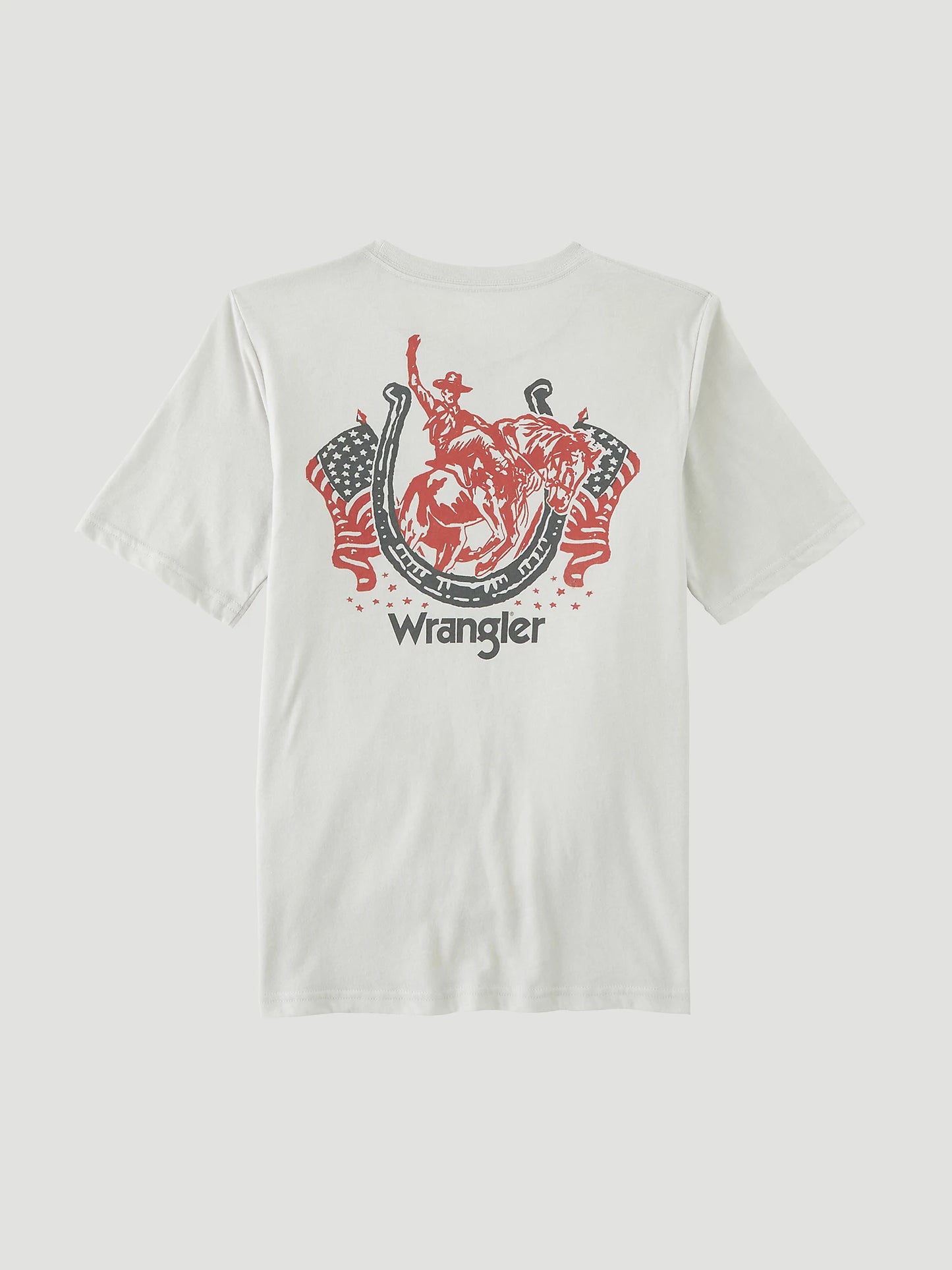 BOY'S WRANGLER BACK HORSESHOE GRAPHIC T-SHIRT IN LUNAR ROCK HEATHER