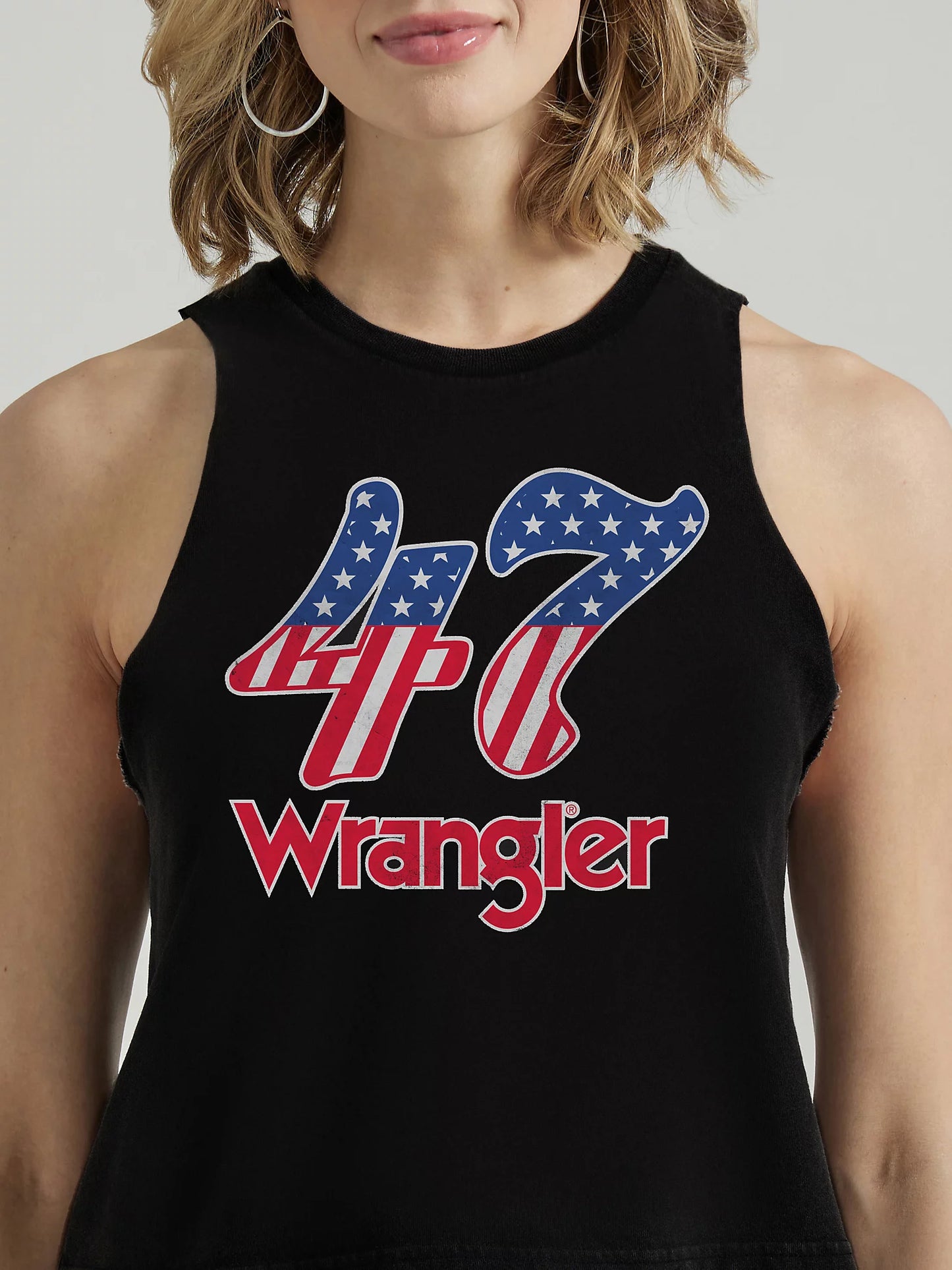 WRANGLER WOMENS CROP TANK- JET BLACK