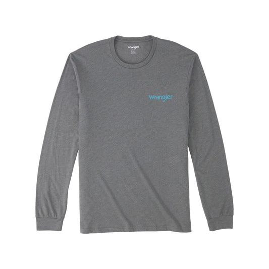 Wrangler Men's Graphic T-Shirt- Long Sleeve- Graphite