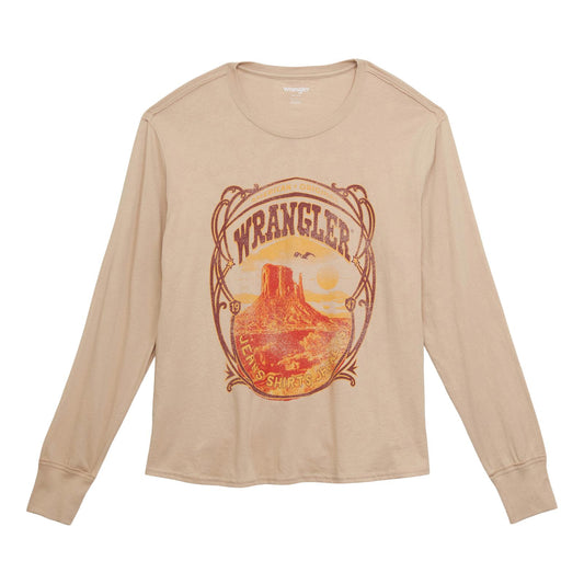 Women's Wrangler TShirt- Long Sleeve-Cream