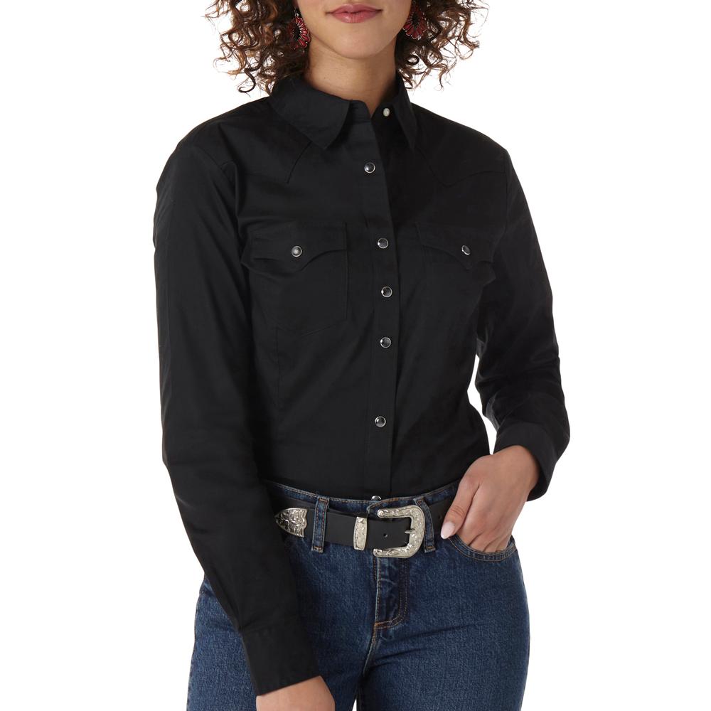 WRANGLER WOMEN'S BLACK SNAP SHIRT