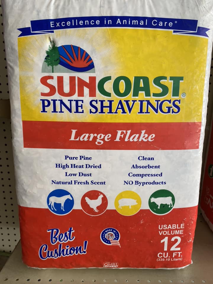 SunCoast Pine Shavings-Large Flake 12cu ft - 45lbs.