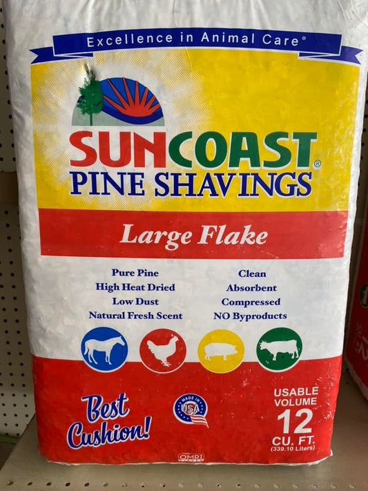 SunCoast Pine Shavings-Large Flake 12cu ft - 45lbs.