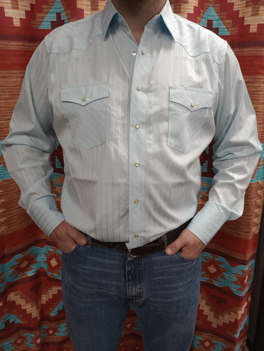 Wrangler Sport Western Snap Shirt- Long Sleeve Blue