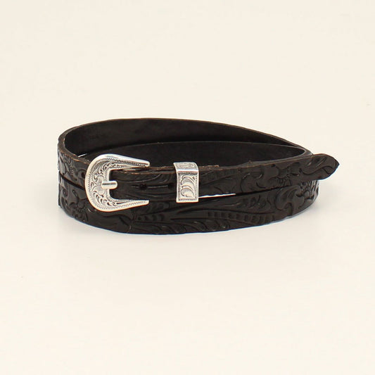 Twister Hatband 3/8-1/2 Floral Tooled Black