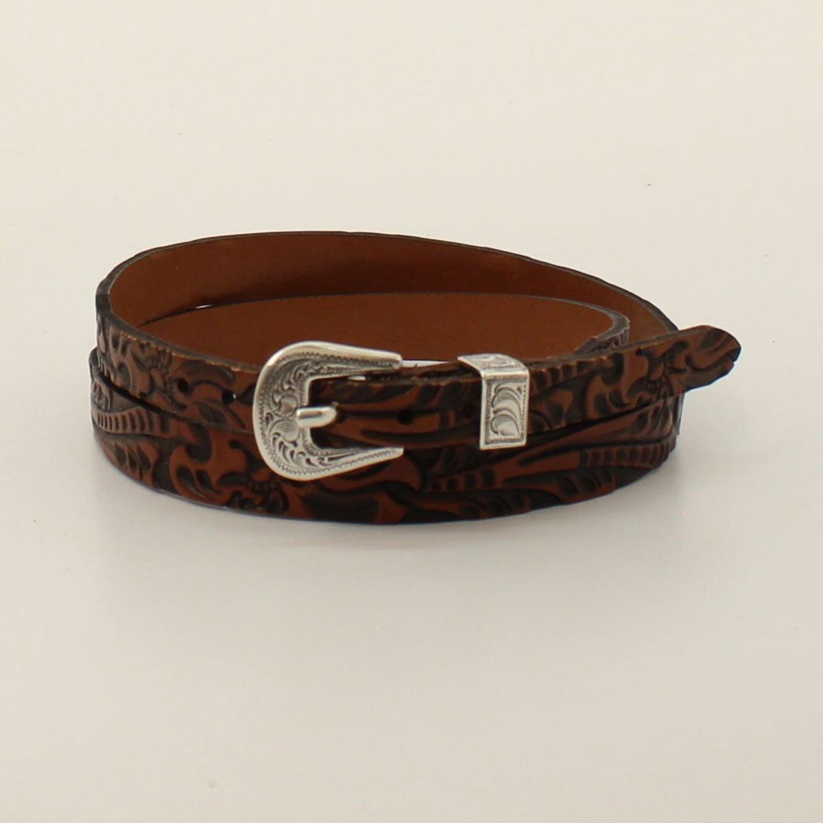 Twister Hatband 3/8-1/2 Floral Tooled Brown