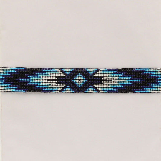 Twister Hatband Beaded Stretch Blue