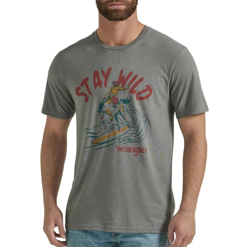 Wrangler Men's Graphic Wild Surfer Heather T-Shirt