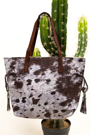 MOOSIC TO MY EARS FAUX LEATHER SIDE TASSEL TOTE