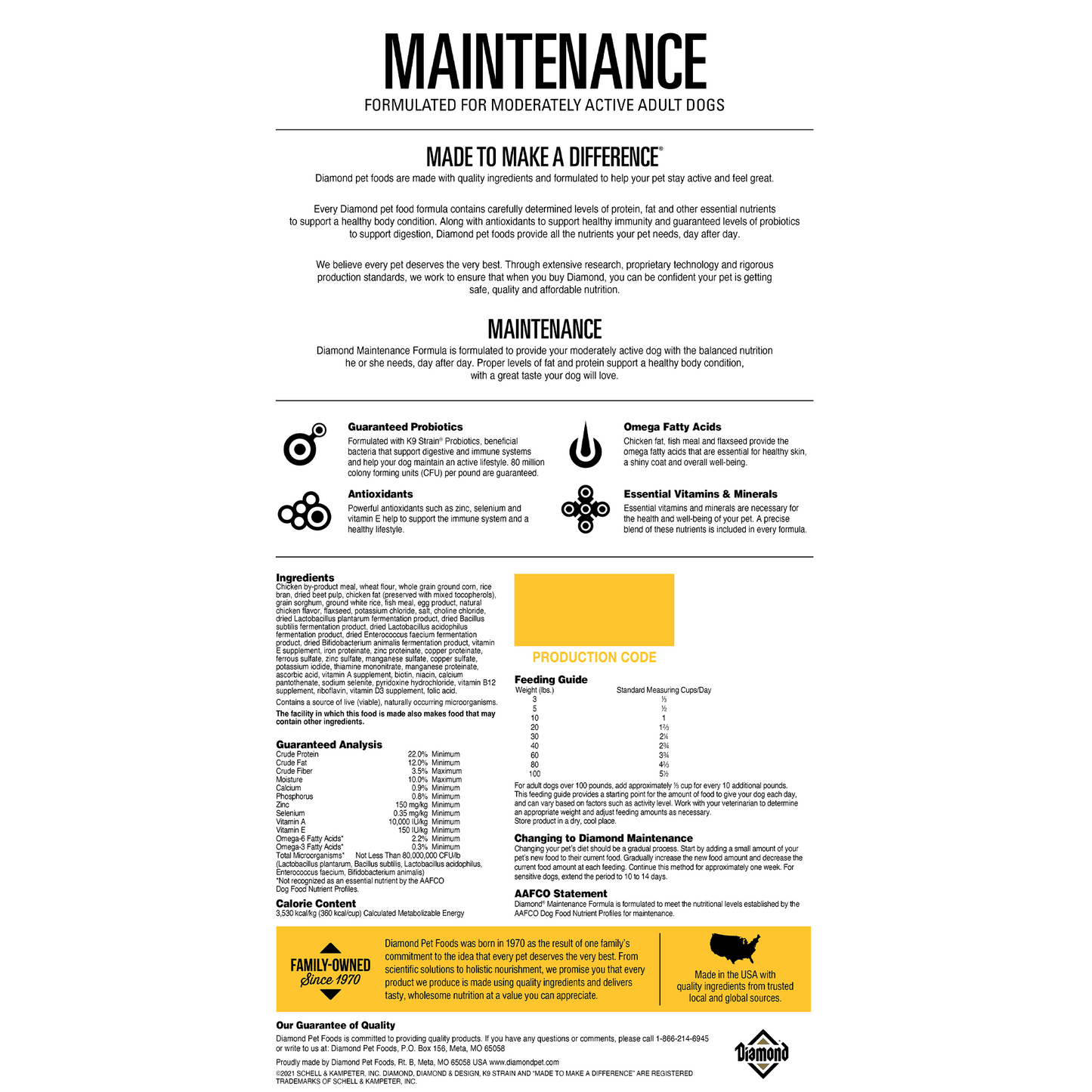 Diamond Dog Food- Maintenance