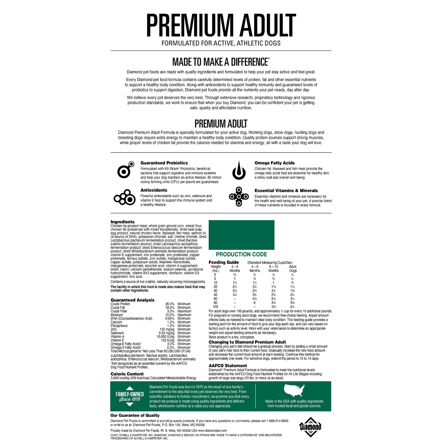 Diamond Dog Food- Premium Adult