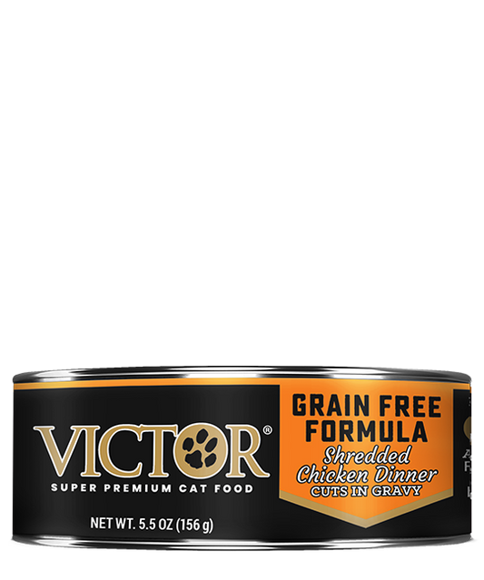 Victor Grain Free Shredded Chicken Dinner Cuts in Gravy- Cat Food 5.5oz